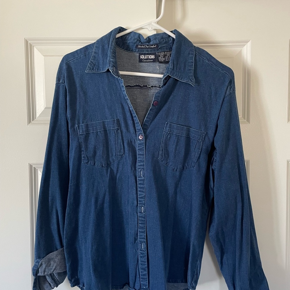 Blue Denim Button-Up Shirt